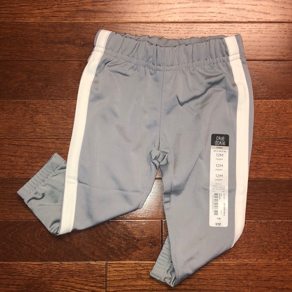 Size 12m joggers gray with white strip